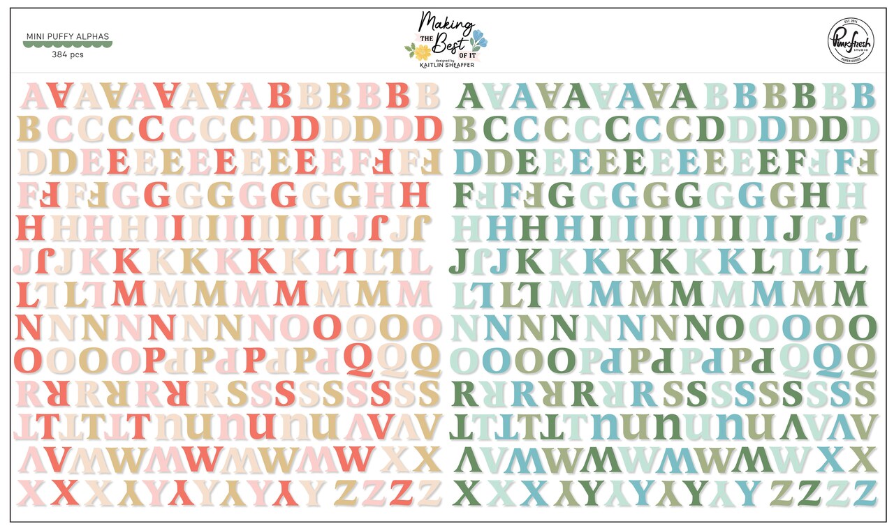 Pinkfresh Studio Mini Puffy Alpha Stickers 6"X6"-Making The Best Of It